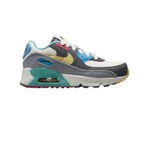 Nike Kids Sneakers with Gray, Blue, Yellow, and Red